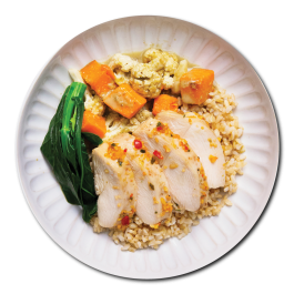 Coconut Curry Chicken with Brown Rice, Mixed Veggies - LARGE